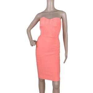 WOW Couture Women's Salmon 2 Pieces Stretchy Sweetheart Neck Top Skirt Set M
